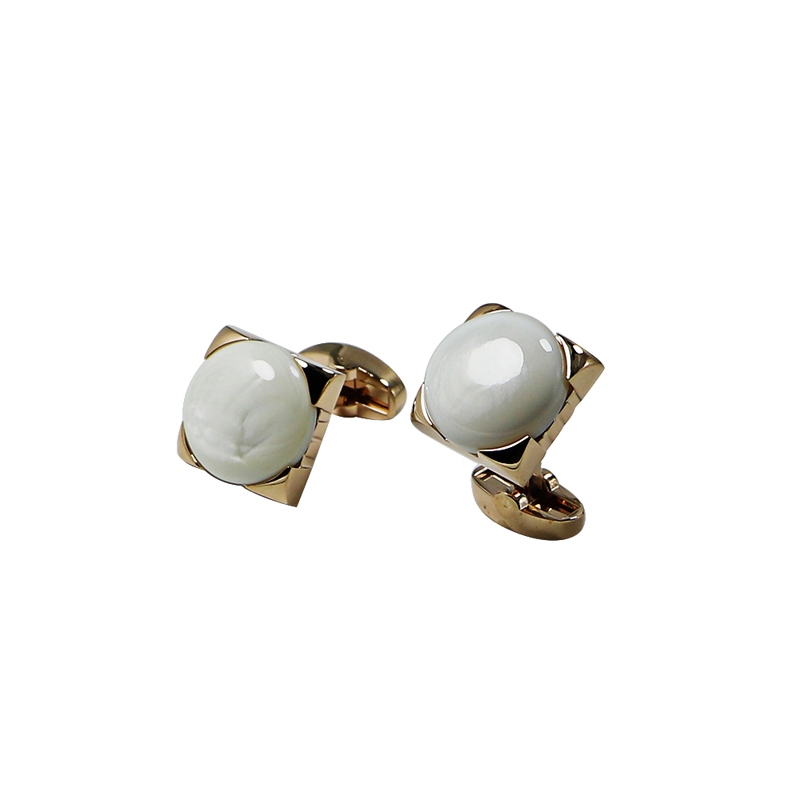 Madre di Pearl Gold Plated Square Santuari Cuff Links