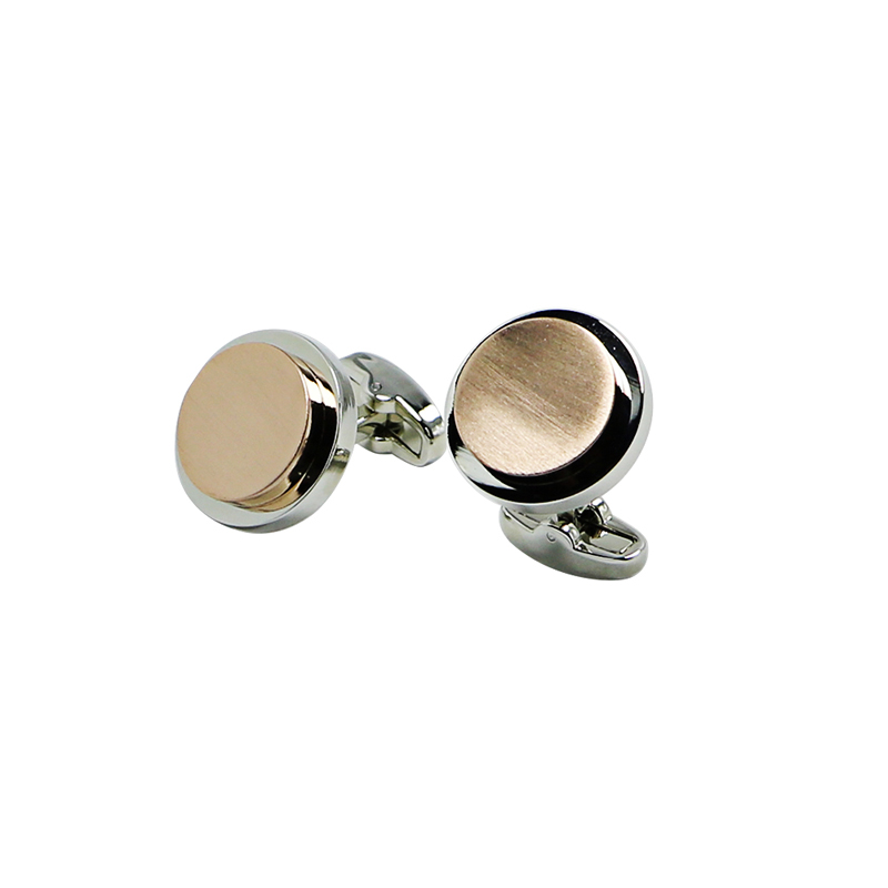 2 Tonnellate Brushed Engrave Round Cuff Links